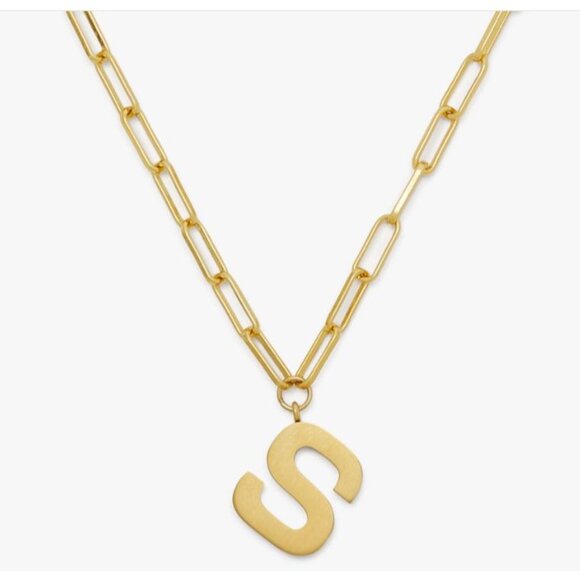 Kate Spade Gold 17 Inch Chain Necklace With S Pendant NWT - Picture 2 of 8